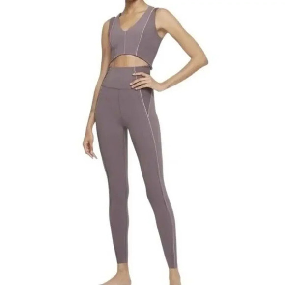 Nike Yoga Luxe Dri-Fit Infinalon Cutout Jumpsuit Purple Women’s Size 3X‎ NWT - Picture 1 of 11